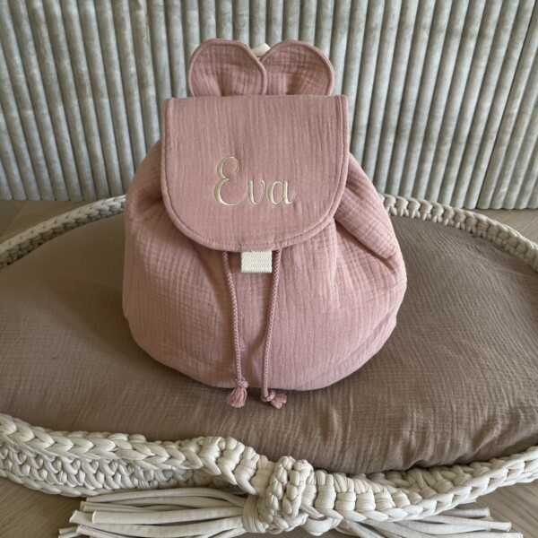 Sac à dos avec oreilles ours rose