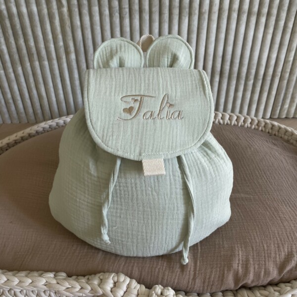 Sac à dos avec oreilles ours vert