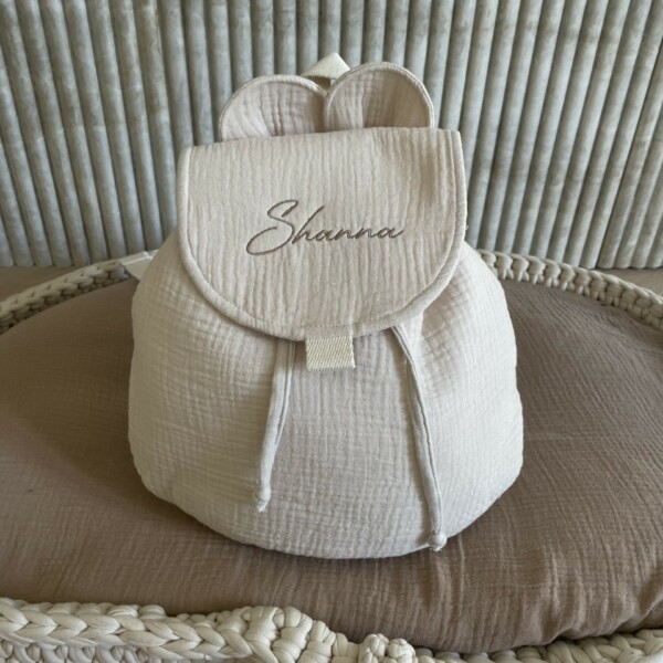 Sac à dos avec oreilles ours Beige