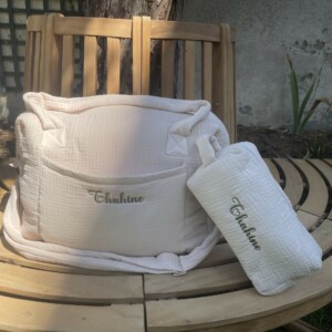 Sac à langer en gaze de coton beige
